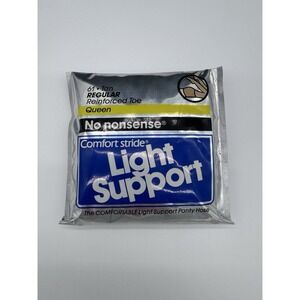 Vintage No Nonsense Light Support Pantyhose Queen 61‎ Tan NOS